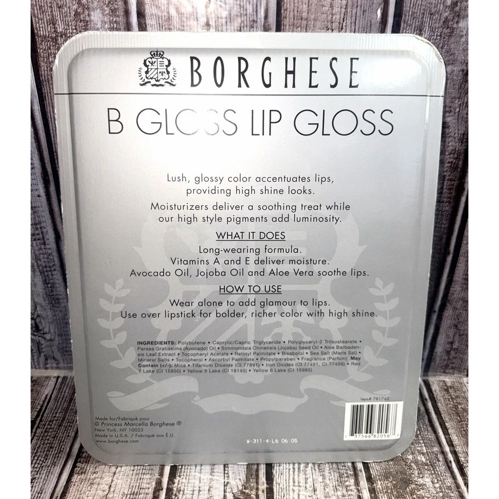 Set of 4 Borghese B Lip Gloss Roseto Fuschia Celestial Charm Naturale NEW!